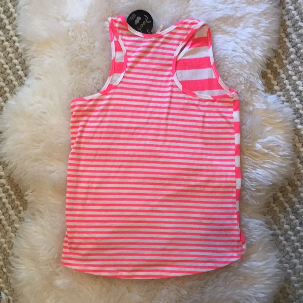 Pink white sequins tank top